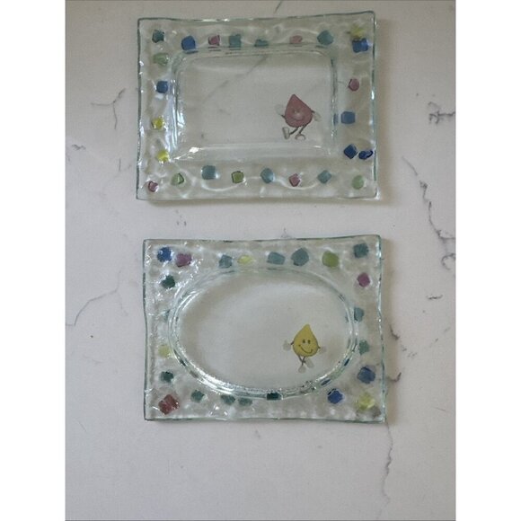 Vintage Clear Glass Rectangular Trinket Tray Soap Dish Includes (2) - Picture 14 of 14